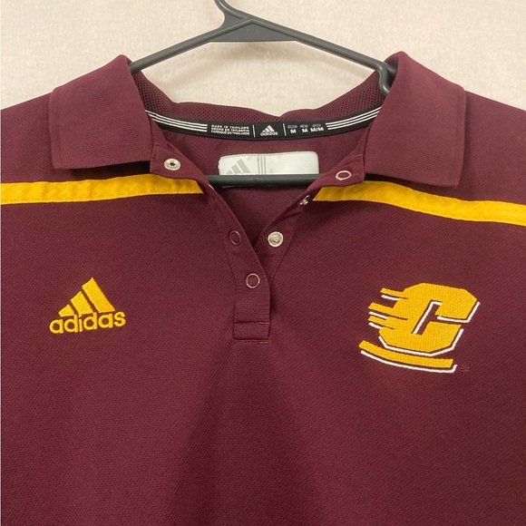 Central Michigan Chippewas Adidas Golf Polo Size M Women’s Maroon Fire Up Chips - Picture 2 of 9
